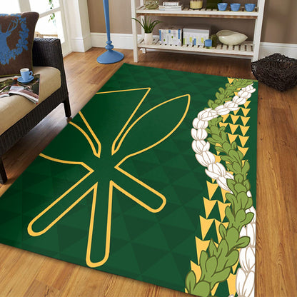 Hawaii Area Rug Kanaka Maoli Puakenikeni Maile Flower Lei