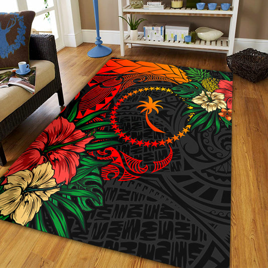 Chuuk State Area Rug Polynesian Coat Of Arms Tropical