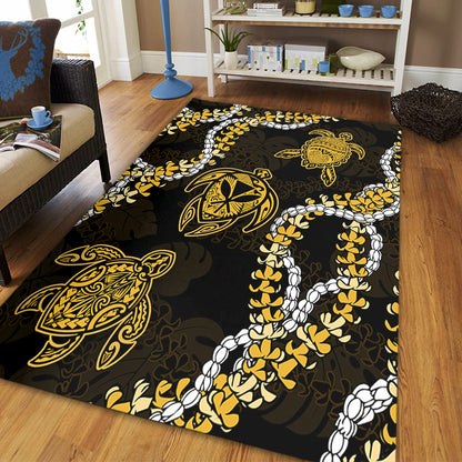 Hawaii Area Rug Kanaka Maoli Floral Puakenikeni Lei