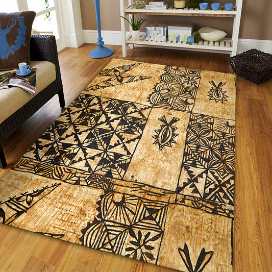 Tonga Area Rug Tapa Cloth Vintage