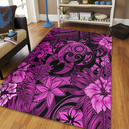 Hawaii Area Rug Tribal Polynesia Sea Turtle Design Pacific Dream