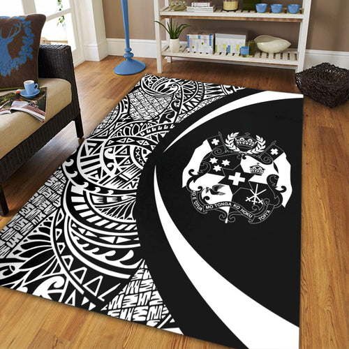 Tonga Area Rug Lauhala White Circle Style