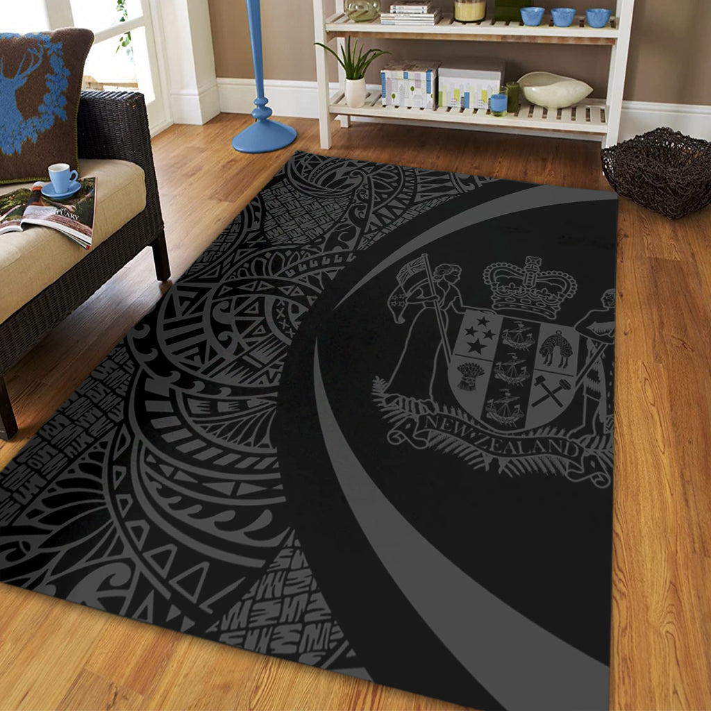 New Zealand Area Rug Lauhala Gray Circle Style