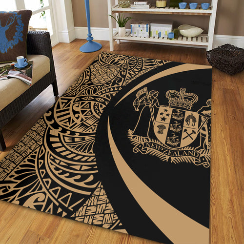 New Zealand Area Rug Lauhala Gold Circle Style