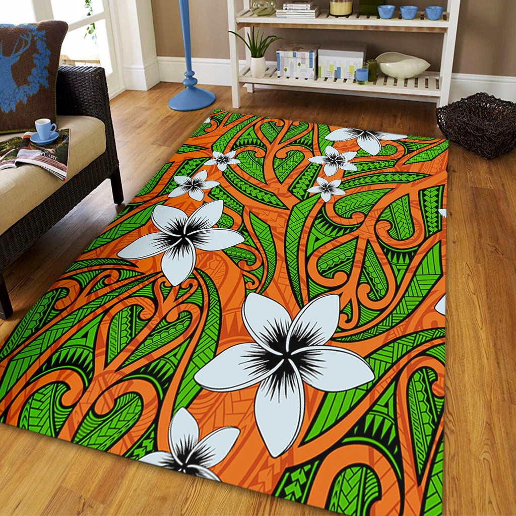 New Zealand Area Rug Maori Pattern Plumeria