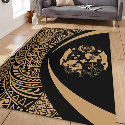 Tonga Area Rug Lauhala Gold Circle Style