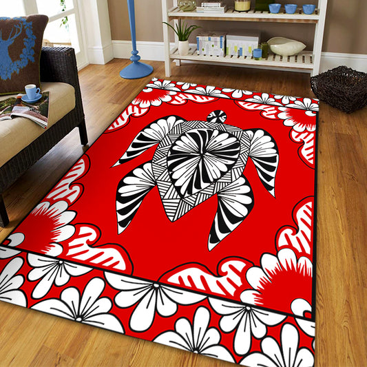 Tonga Area Rug Tapa Turtle Design