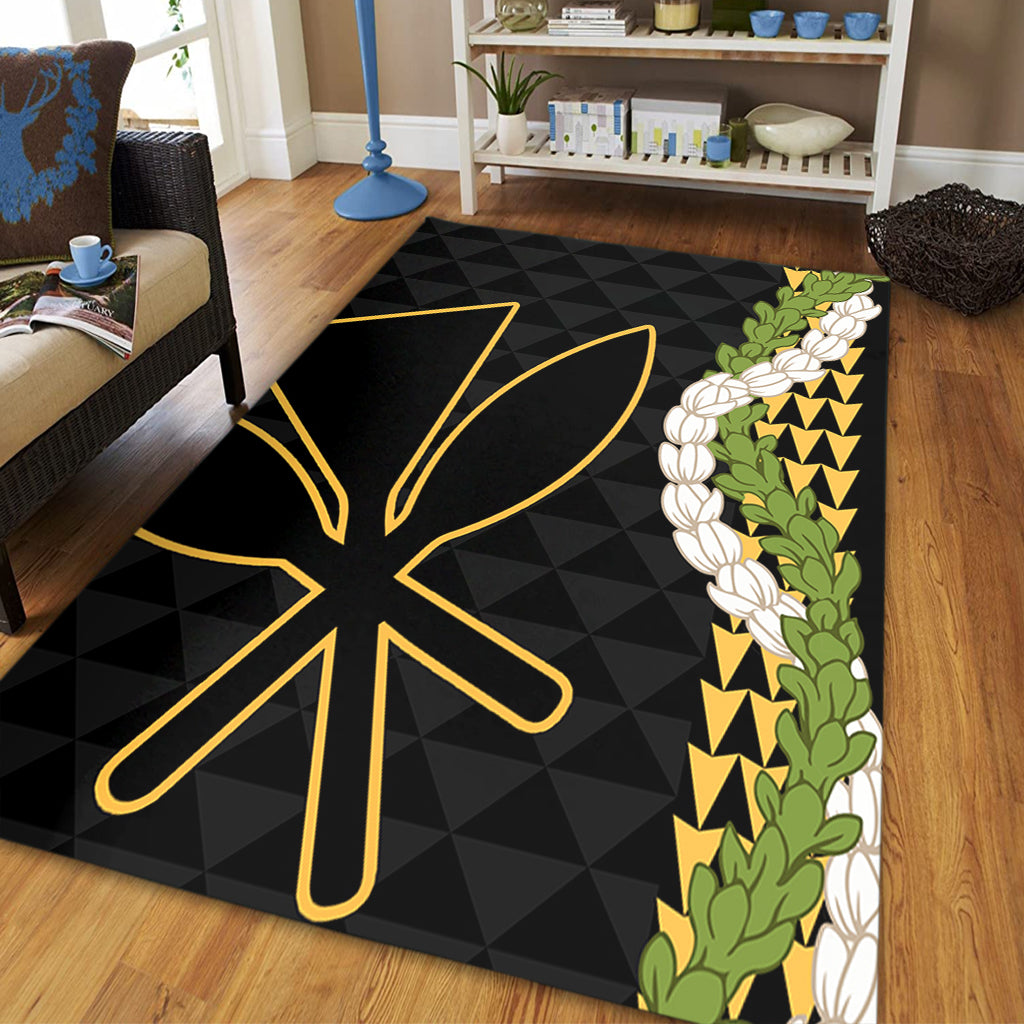 Hawaii Area Rug Kanaka Maoli Puakenikeni Maile Flower Lei
