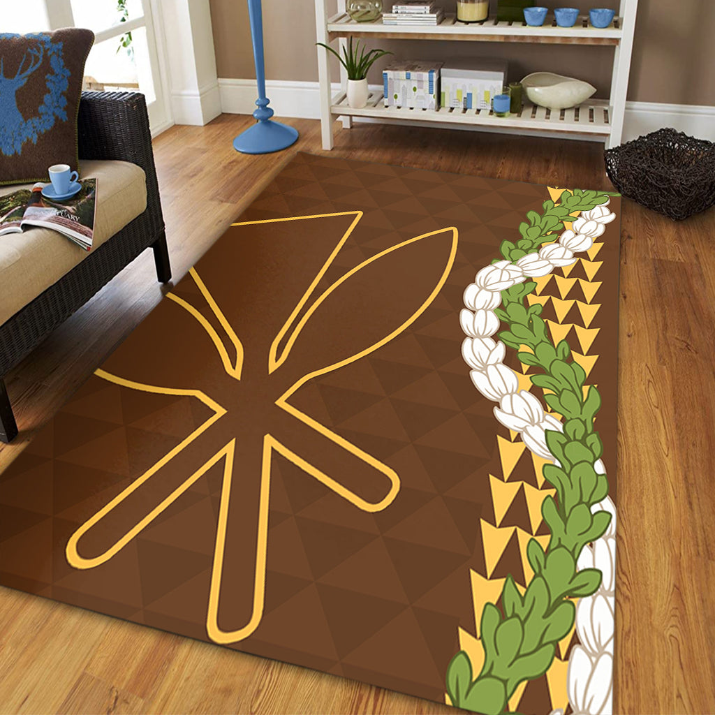 Hawaii Area Rug Kanaka Maoli Puakenikeni Maile Flower Lei