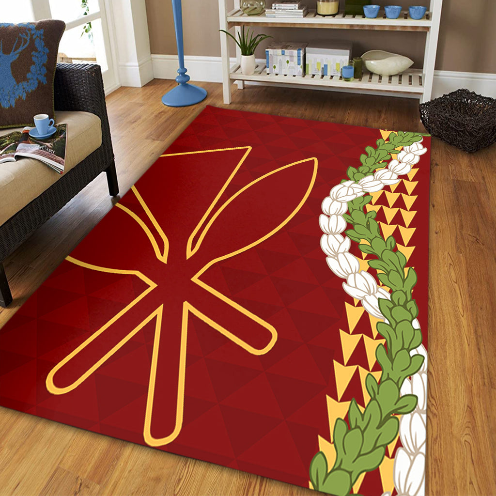 Hawaii Area Rug Kanaka Maoli Puakenikeni Maile Flower Lei
