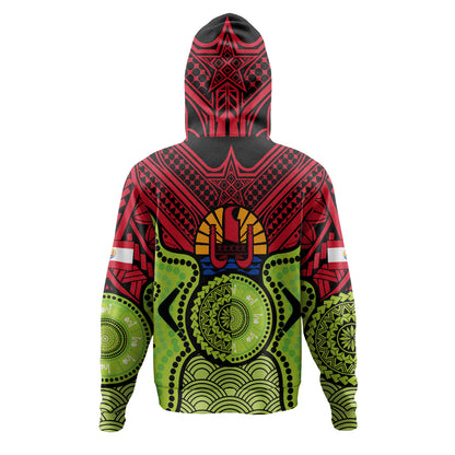 French Polynesia Hoodie Native Polynesian Mix Aboriginal Patterns