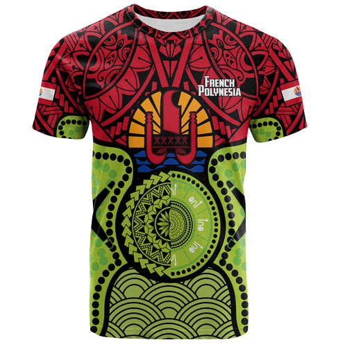 French Polynesia T-Shirt Native Polynesian Mix Aboriginal Patterns
