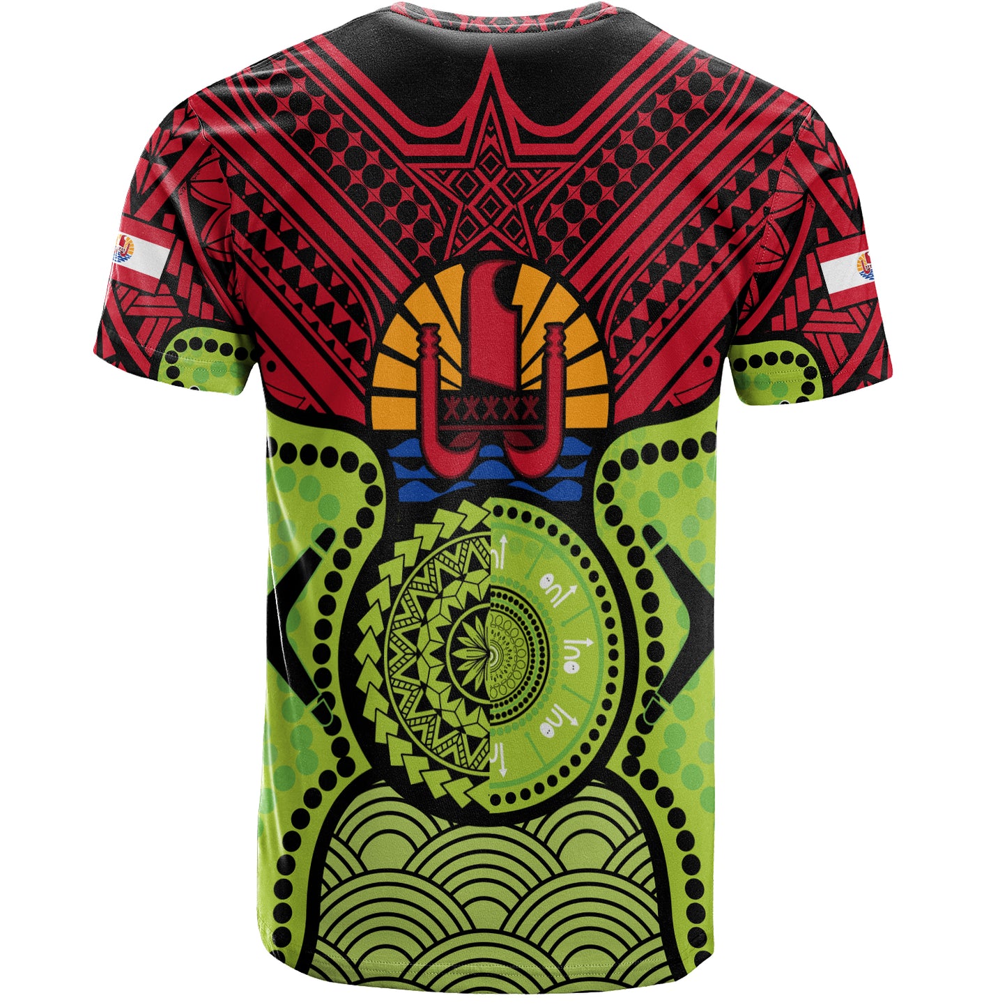 French Polynesia T-Shirt Native Polynesian Mix Aboriginal Patterns