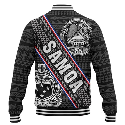 Samoa Baseball Jacket American Samoa Coat Of Arms Half Style