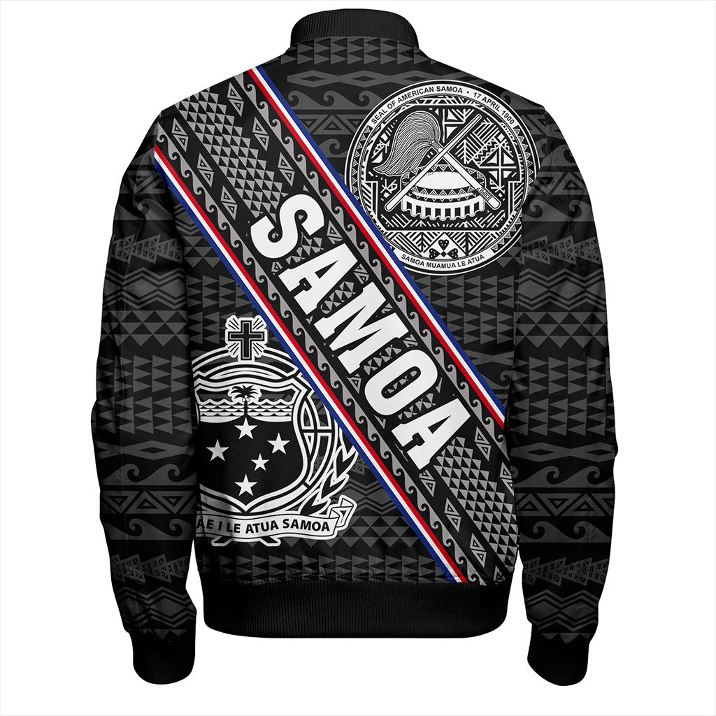 Samoa Bomber Jacket American Samoa Coat Of Arms Half Style
