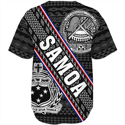 Samoa Baseball Shirt American Samoa Coat Of Arms Half Style