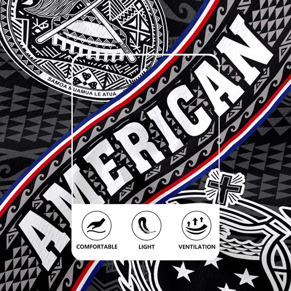 Samoa Rugby Jersey American Samoa Coat Of Arms Half Style