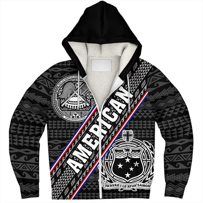 Samoa Sherpa Hoodie American Samoa Coat Of Arms Half Style