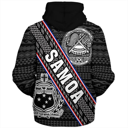 Samoa Sherpa Hoodie American Samoa Coat Of Arms Half Style