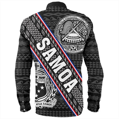 Samoa Long Sleeve Shirt American Samoa Coat Of Arms Half Style