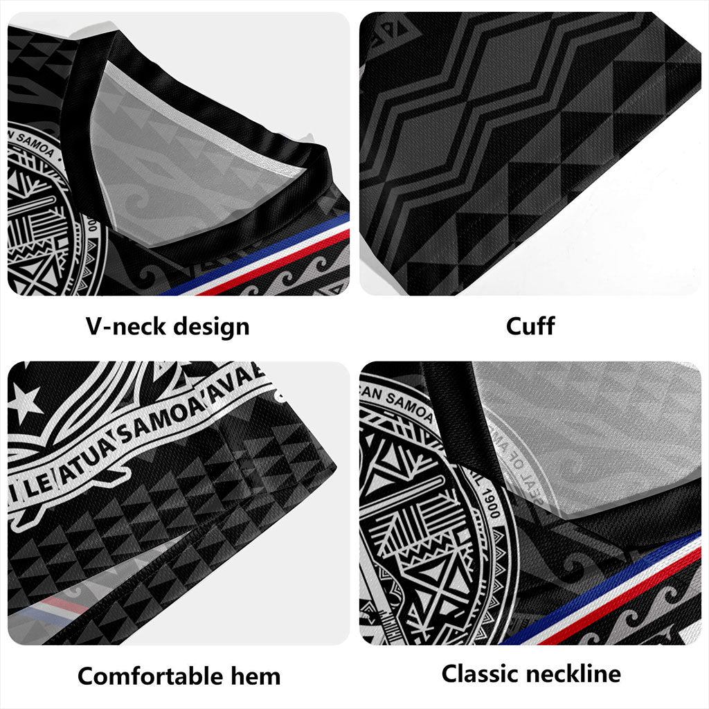 Samoa Rugby Jersey American Samoa Coat Of Arms Half Style