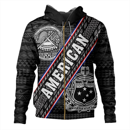 Samoa Hoodie American Samoa Coat Of Arms Half Style
