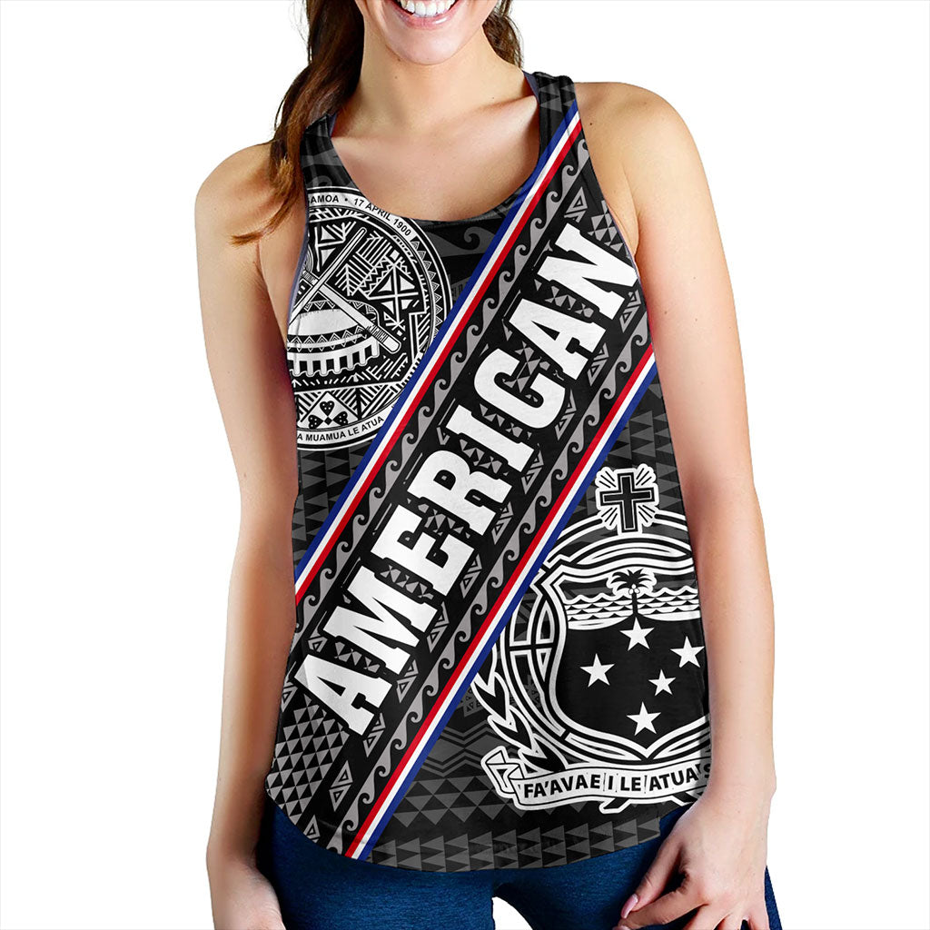Samoa Women Tank American Samoa Coat Of Arms Half Style