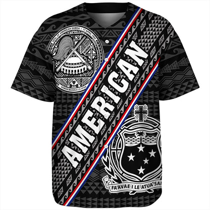 Samoa Baseball Shirt American Samoa Coat Of Arms Half Style