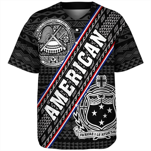 Samoa Baseball Shirt American Samoa Coat Of Arms Half Style
