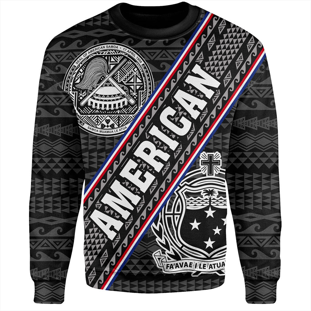 Samoa Sweatshirt American Samoa Coat Of Arms Half Style