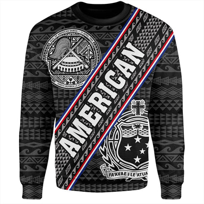 Samoa Sweatshirt American Samoa Coat Of Arms Half Style