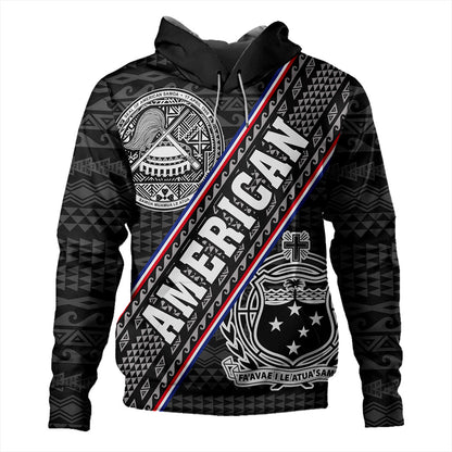 Samoa Hoodie American Samoa Coat Of Arms Half Style