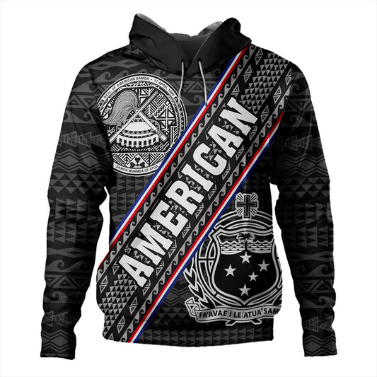 Samoa Hoodie American Samoa Coat Of Arms Half Style