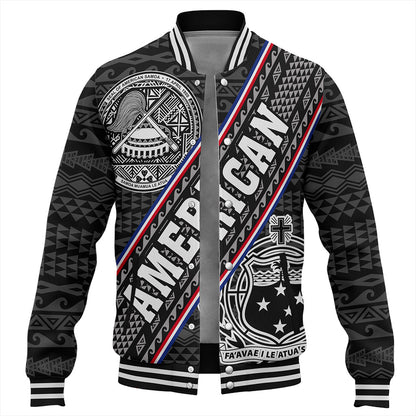 Samoa Baseball Jacket American Samoa Coat Of Arms Half Style