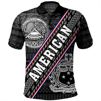 Samoa Polo Shirt American Samoa Coat Of Arms Half Style