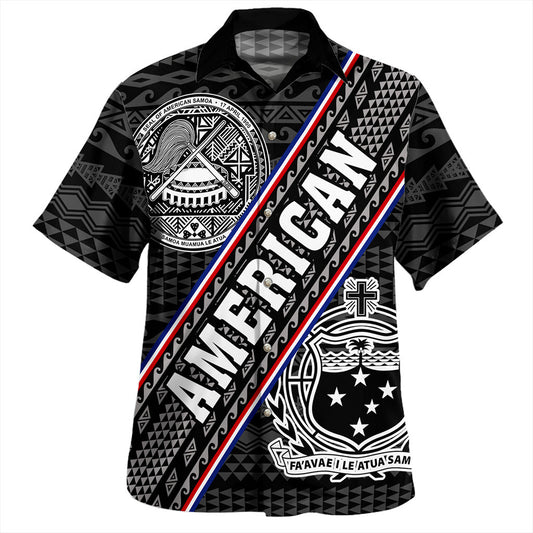 Samoa Hawaiian Shirt American Samoa Coat Of Arms Half Style