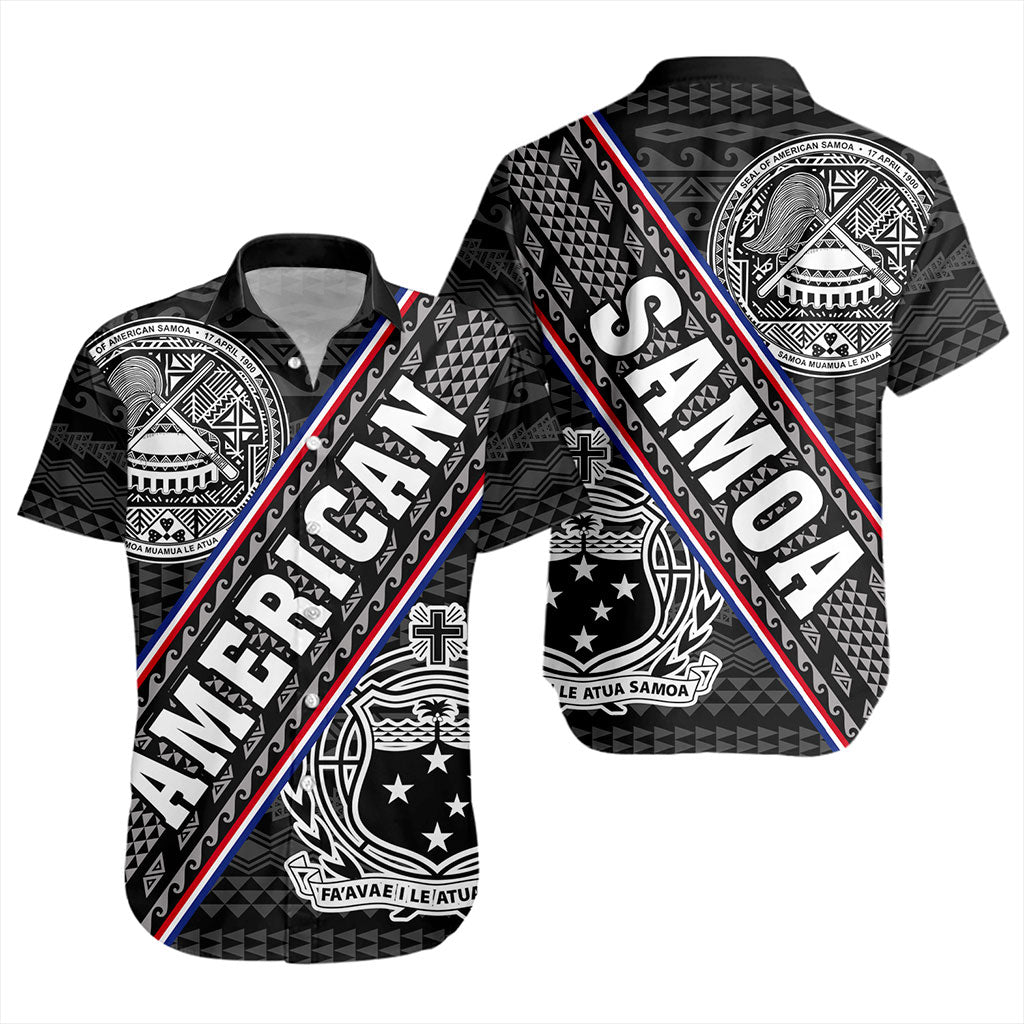 Samoa Short Sleeve Shirt American Samoa Coat Of Arms Half Style