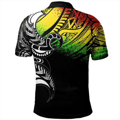 American Samoa Polo Shirt Polynesian Tribal Reggae Style