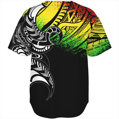 American Samoa Baseball Shirt Polynesian Tribal Reggae Style