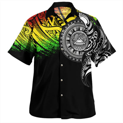 American Samoa Hawaiian Shirt Polynesian Tribal Reggae Style