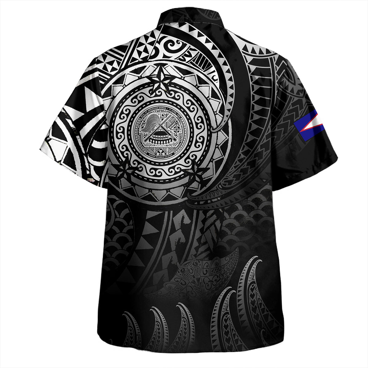 American Samoa Hawaiian Shirt Pearl Of The Pacific Black Polynesian Tattau