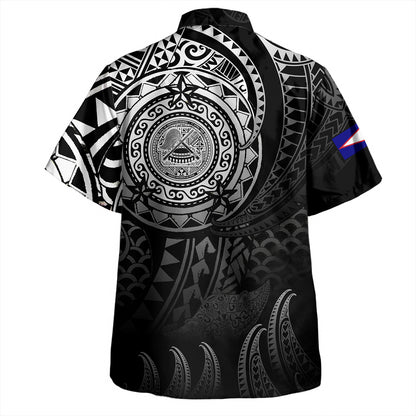 American Samoa Hawaiian Shirt Pearl Of The Pacific Black Polynesian Tattau