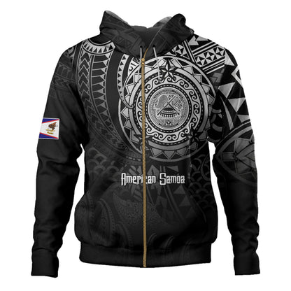 American Samoa Hoodie Pearl Of The Pacific Black Polynesian Tattau