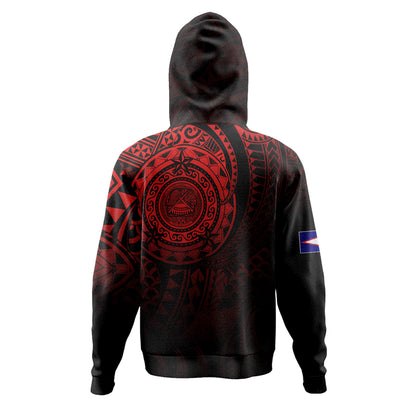 American Samoa Hoodie Pearl Of The Pacific Red Polynesian Tattau