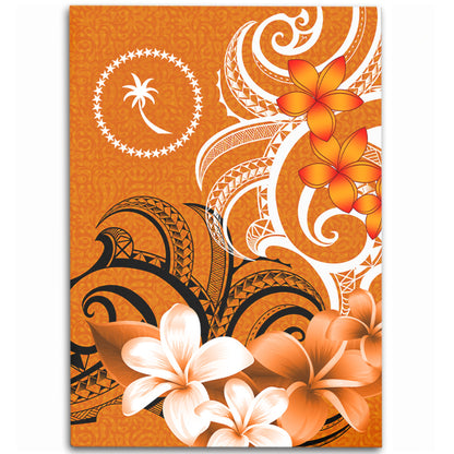 Chuuk State Area Rug Polynesian Floral Spirit Orange