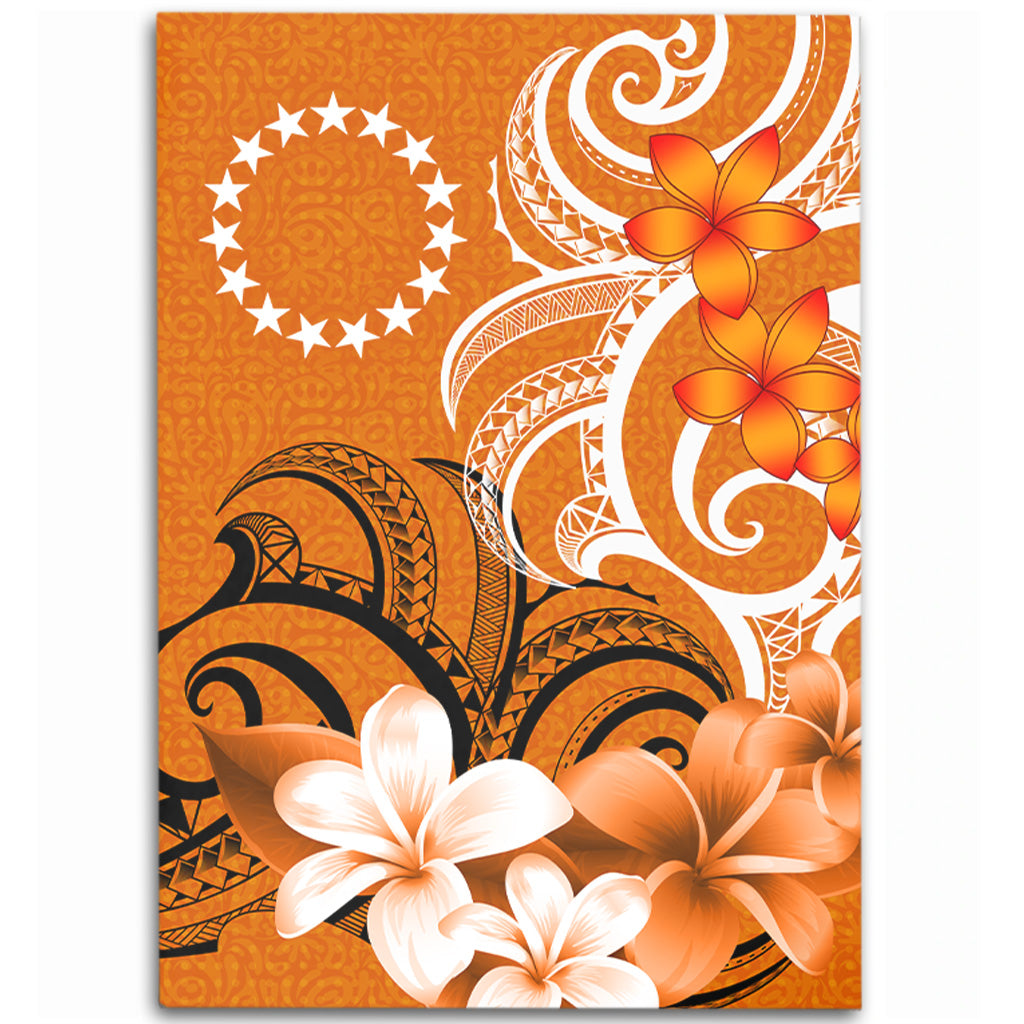 Cook Islands Area Rug Polynesian Floral Spirit Orange