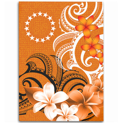 Cook Islands Area Rug Polynesian Floral Spirit Orange