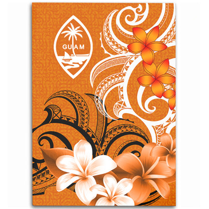 Guam Area Rug Polynesian Floral Spirit Orange