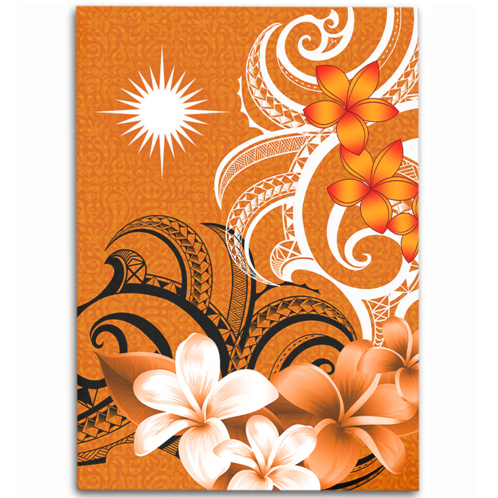 Marshall Islands Area Rug Polynesian Floral Spirit Orange