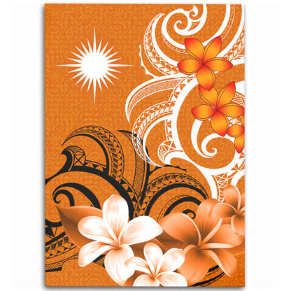 Marshall Islands Area Rug Polynesian Floral Spirit Orange